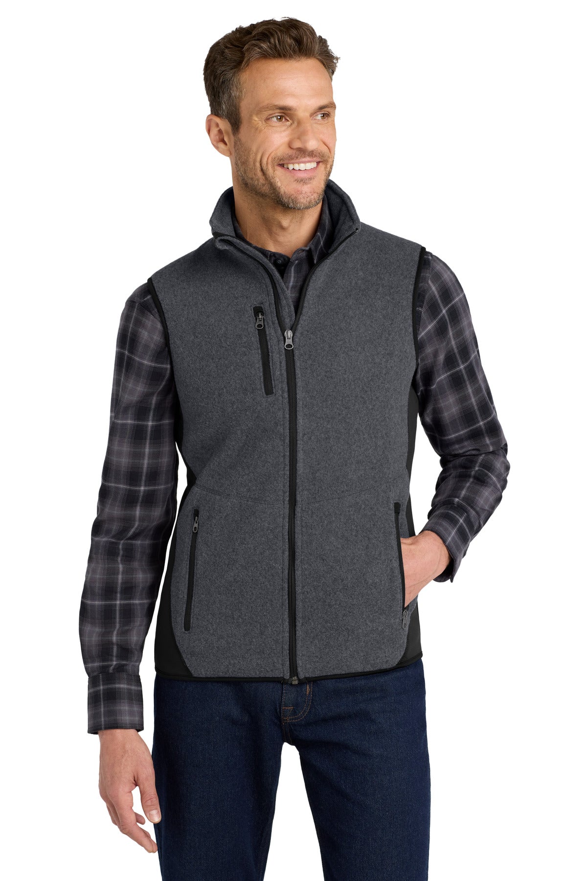 Port AuthorityÂ® R-TekÂ® Pro Fleece Full-Zip Vest. F228