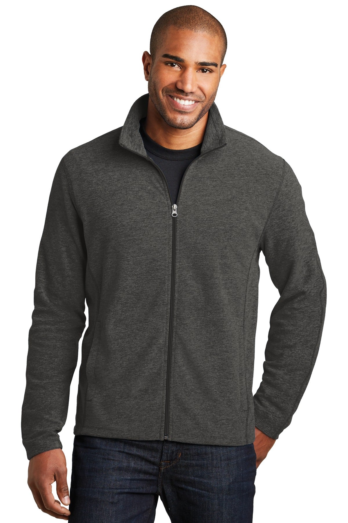 Port AuthorityÂ® Heather Microfleece Full-Zip Jacket. F235
