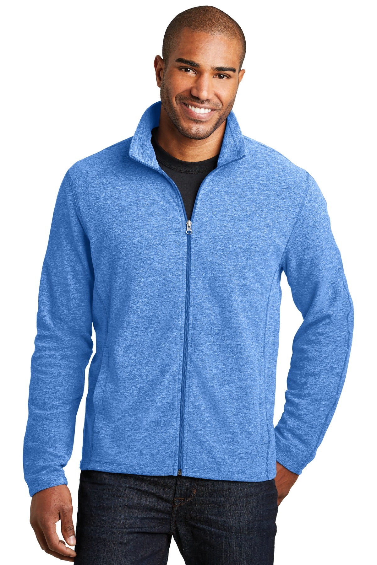 Port AuthorityÂ® Heather Microfleece Full-Zip Jacket. F235