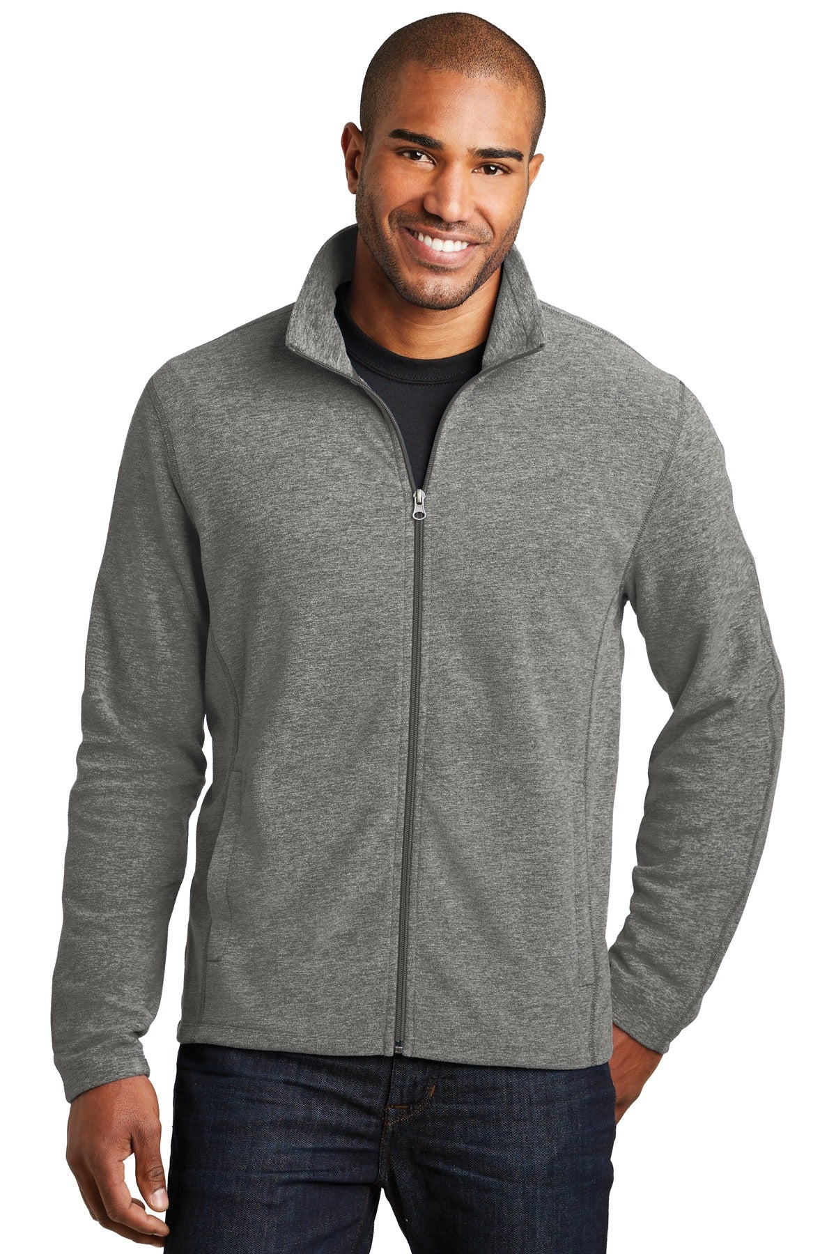 Port AuthorityÂ® Heather Microfleece Full-Zip Jacket. F235