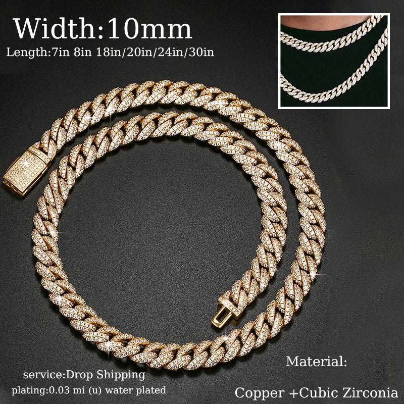 قلادات TUHE Hip Hop Iced Out بطول 8 مم و14 مم و20 مم على شكل سلسلة ميامي الكوبية الكاملة مرصعة بالزركونيوم المكعب للرجال مجوهرات البانك هدية عالية الجودة