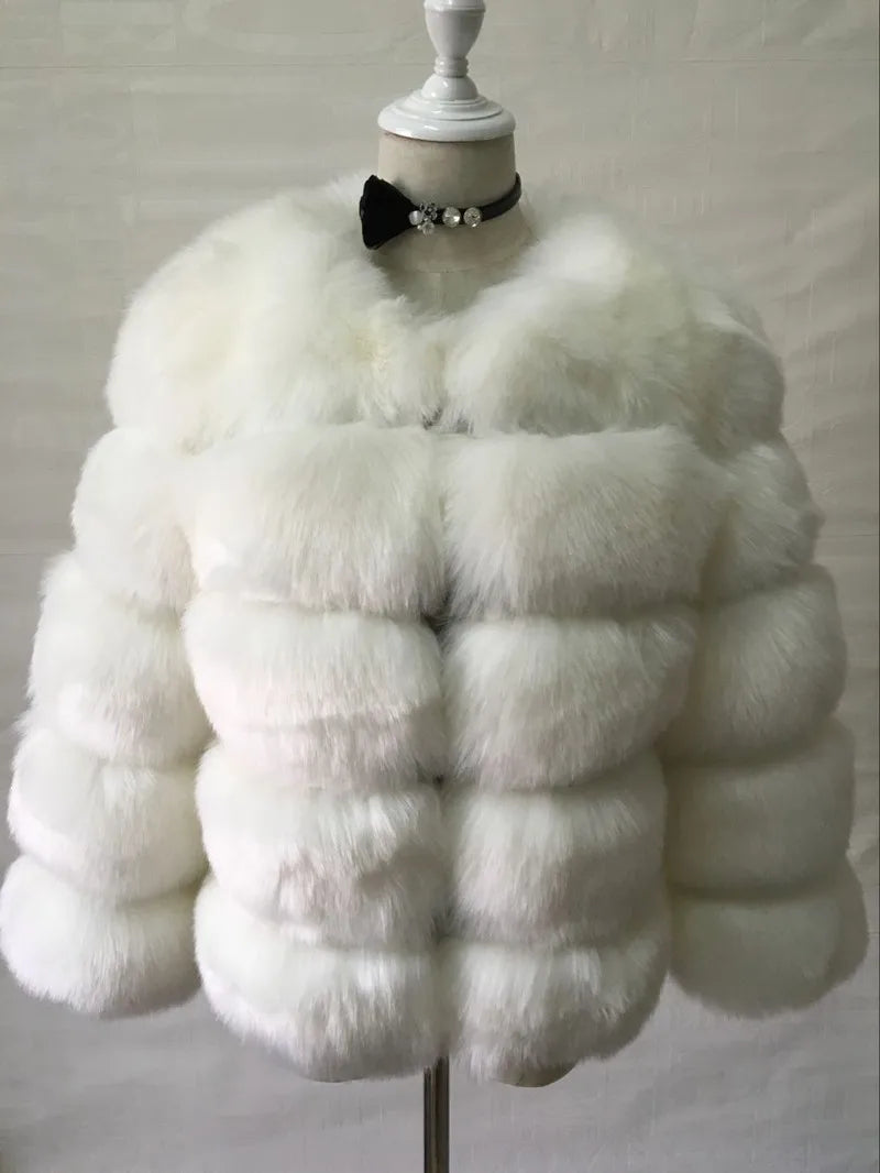 New Design Modern Fashion Plus Size Fluffy Fall Warm Trendy Winter Ladies Winter Fur Jacket Fox Faux Women Fur Coat