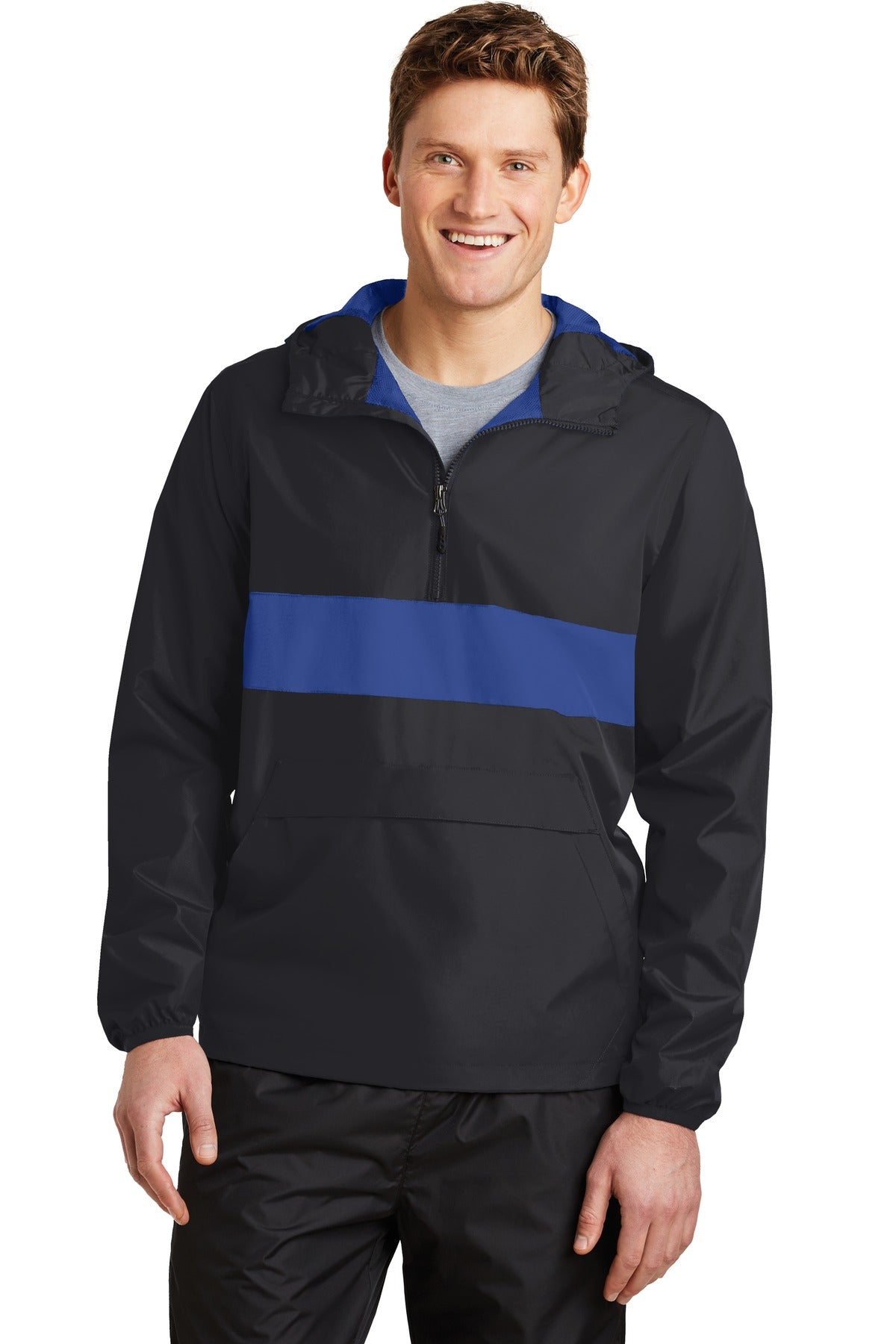 Sport-TekÂ® Zipped Pocket Anorak. JST65