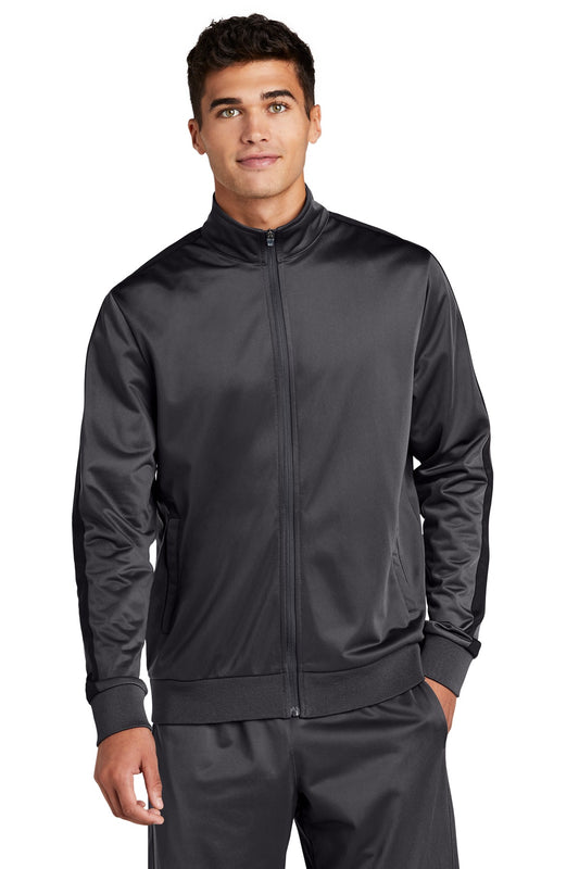 Sport-Tek Â® Tricot Sleeve Stripe Track Jacket. JST94