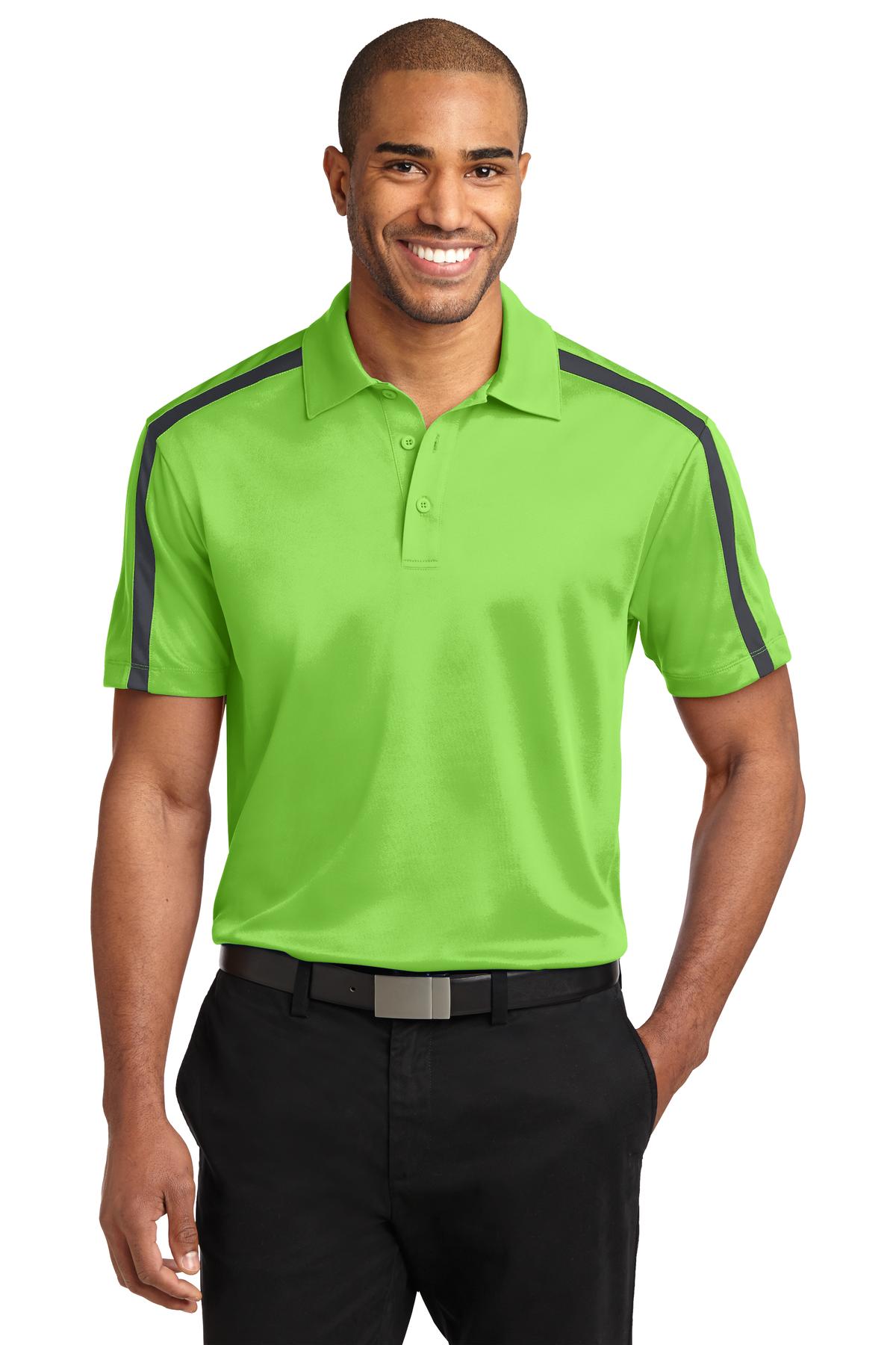 Port AuthorityÂ® Silk Touchâ„¢ Performance Colorblock Stripe Polo. K547