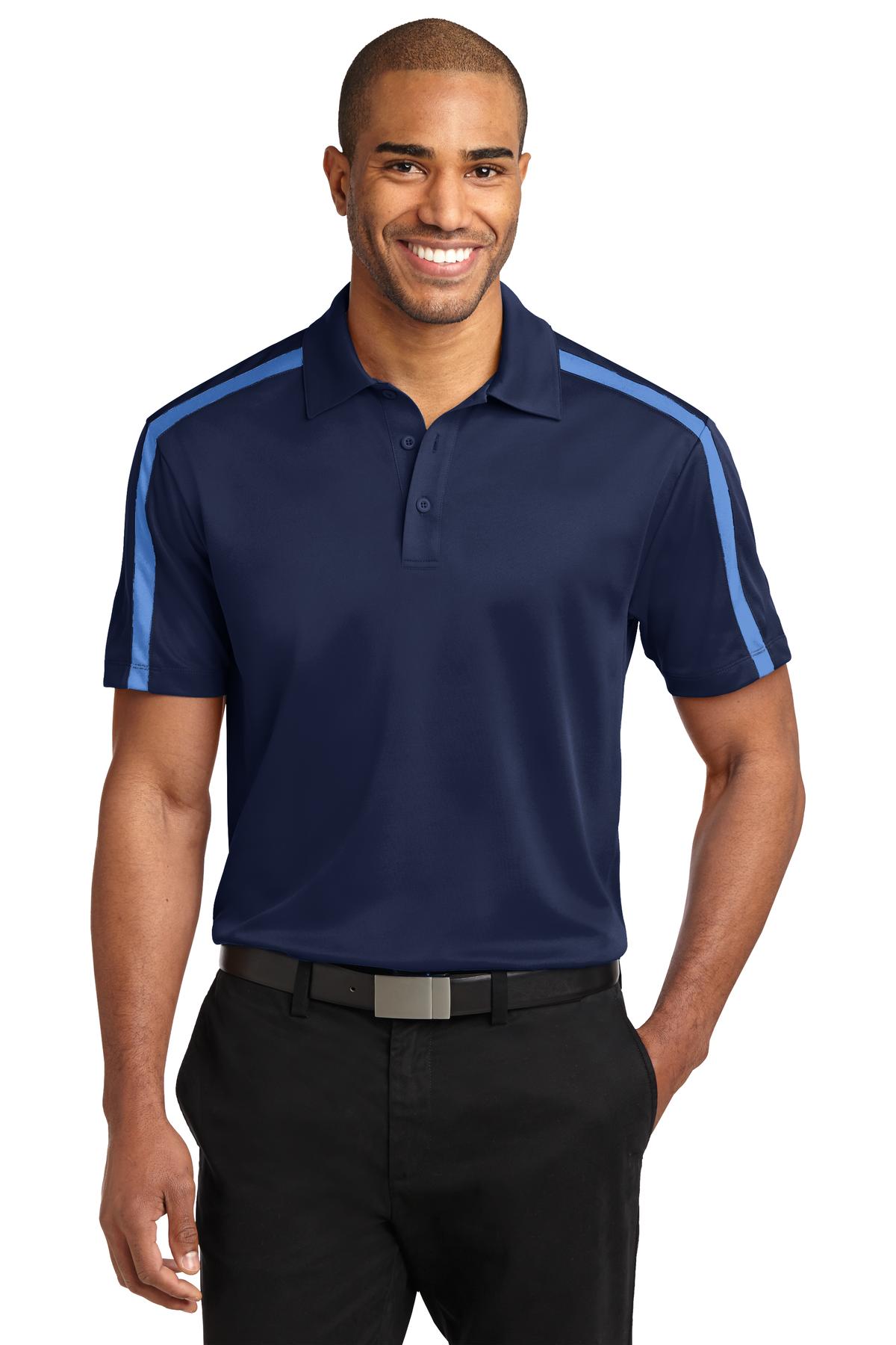 Port AuthorityÂ® Silk Touchâ„¢ Performance Colorblock Stripe Polo. K547