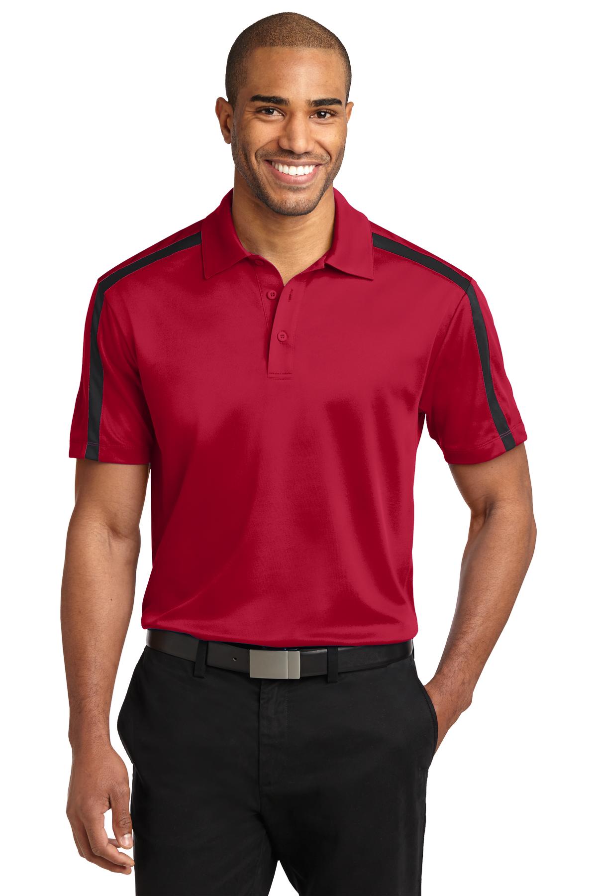 Port AuthorityÂ® Silk Touchâ„¢ Performance Colorblock Stripe Polo. K547