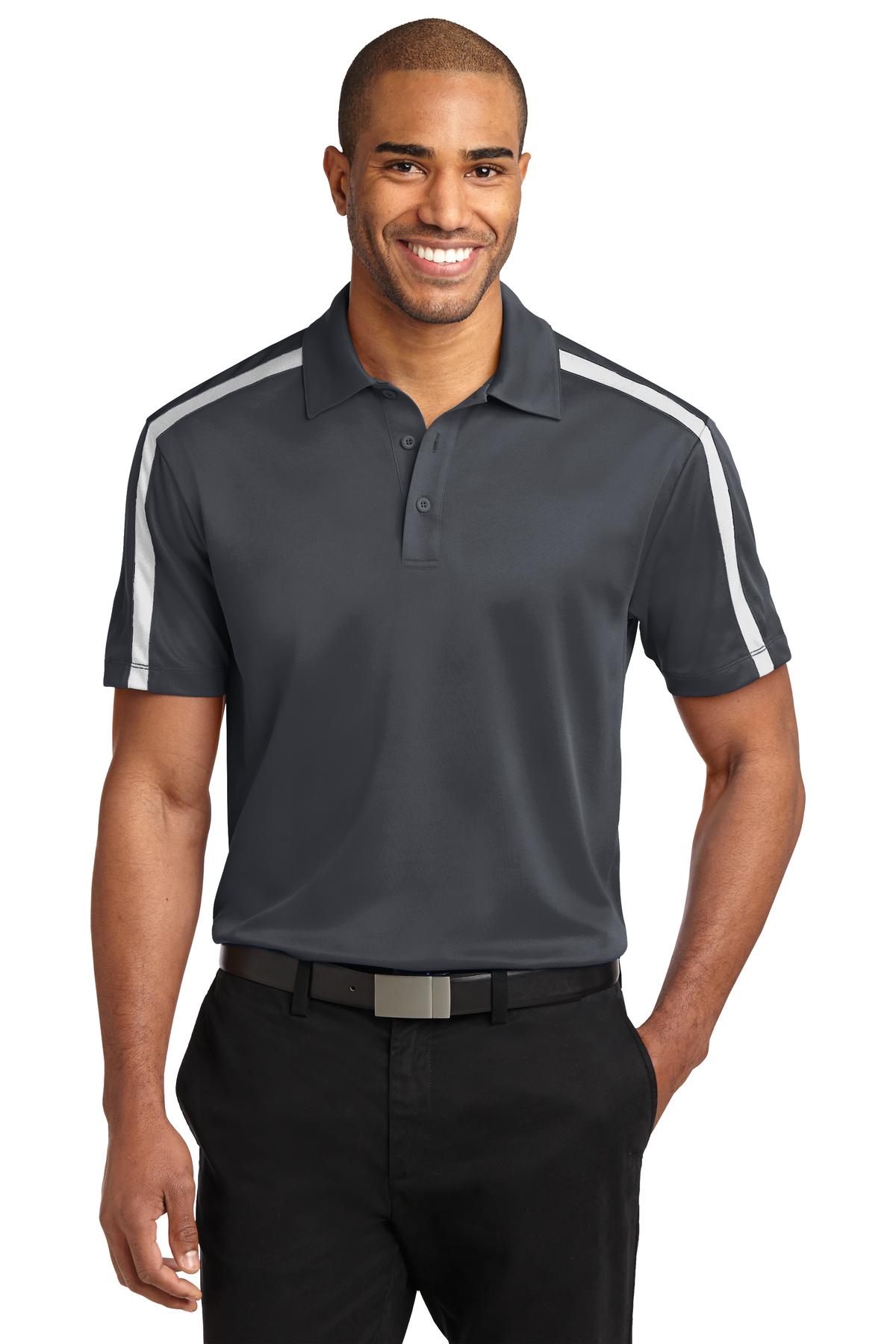 Port AuthorityÂ® Silk Touchâ„¢ Performance Colorblock Stripe Polo. K547
