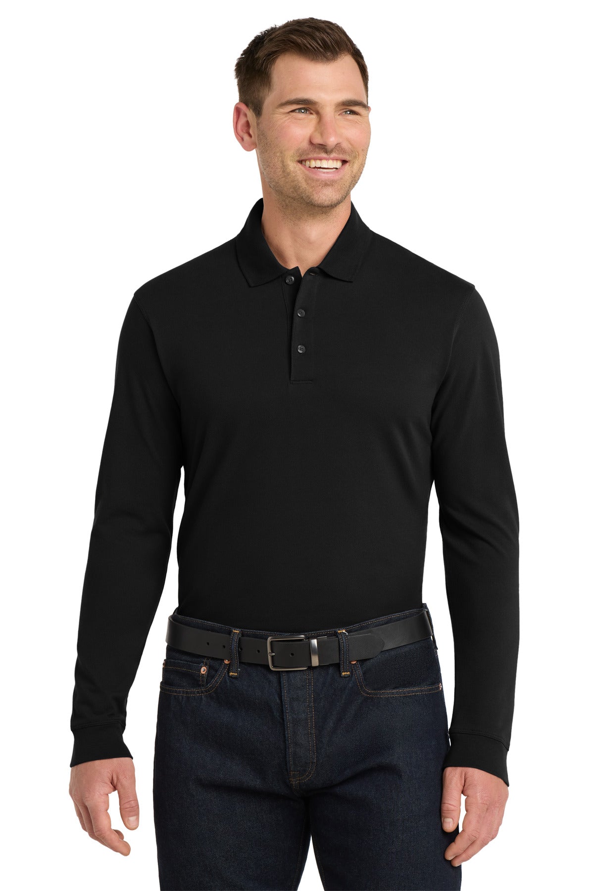 Port AuthorityÂ® EZCottonÂ® Long Sleeve Polo. K8000LS