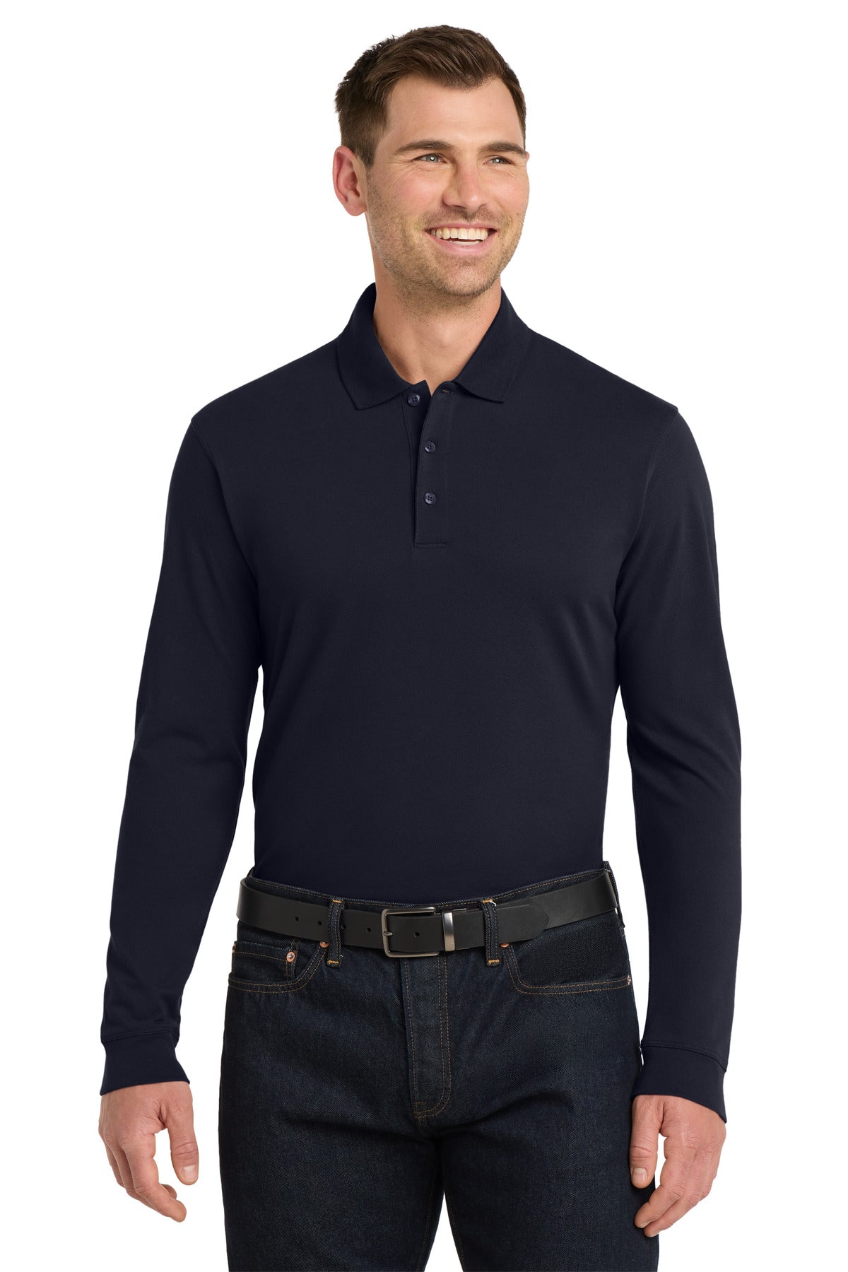 Port AuthorityÂ® EZCottonÂ® Long Sleeve Polo. K8000LS