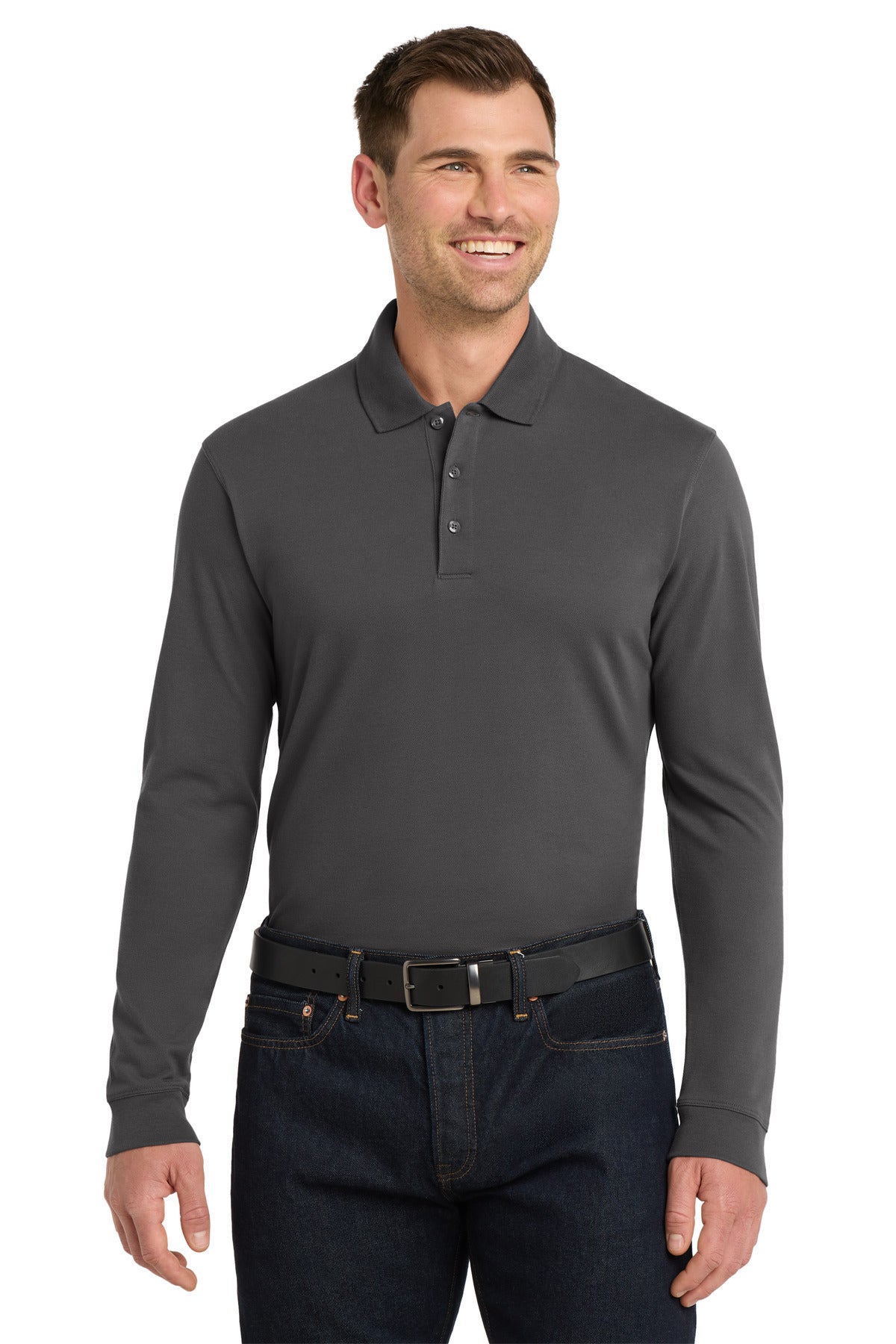 Port AuthorityÂ® EZCottonÂ® Long Sleeve Polo. K8000LS