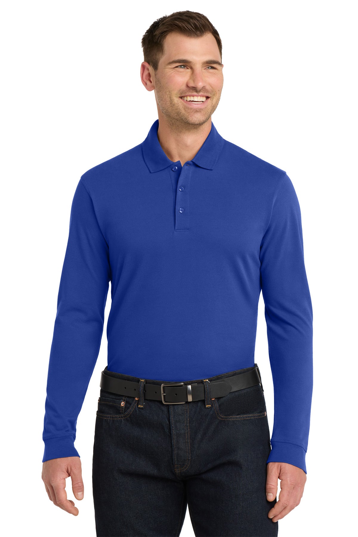 Port AuthorityÂ® EZCottonÂ® Long Sleeve Polo. K8000LS
