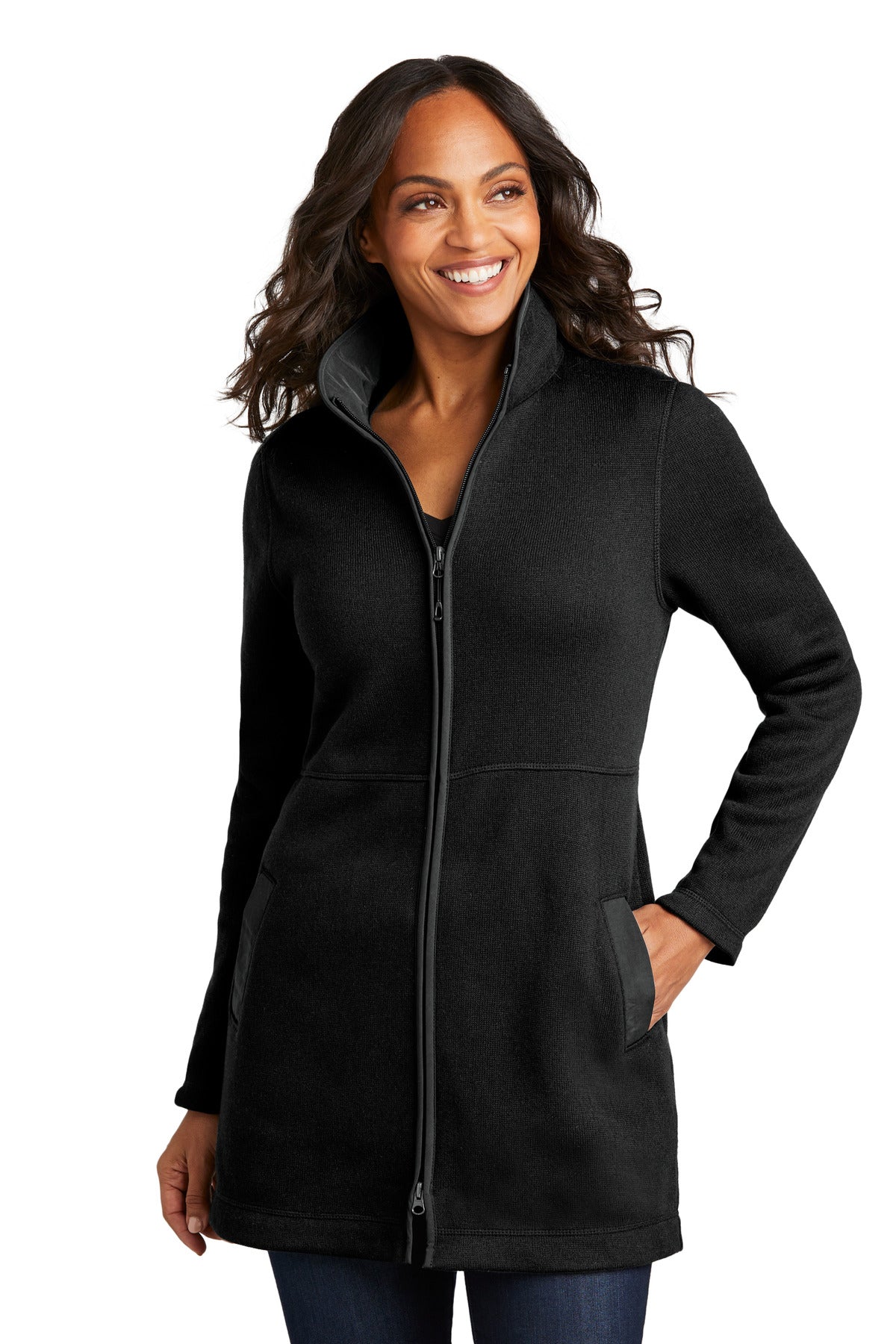 Port AuthorityÂ® Women's Arc Sweater Fleece Long Jacket L425
