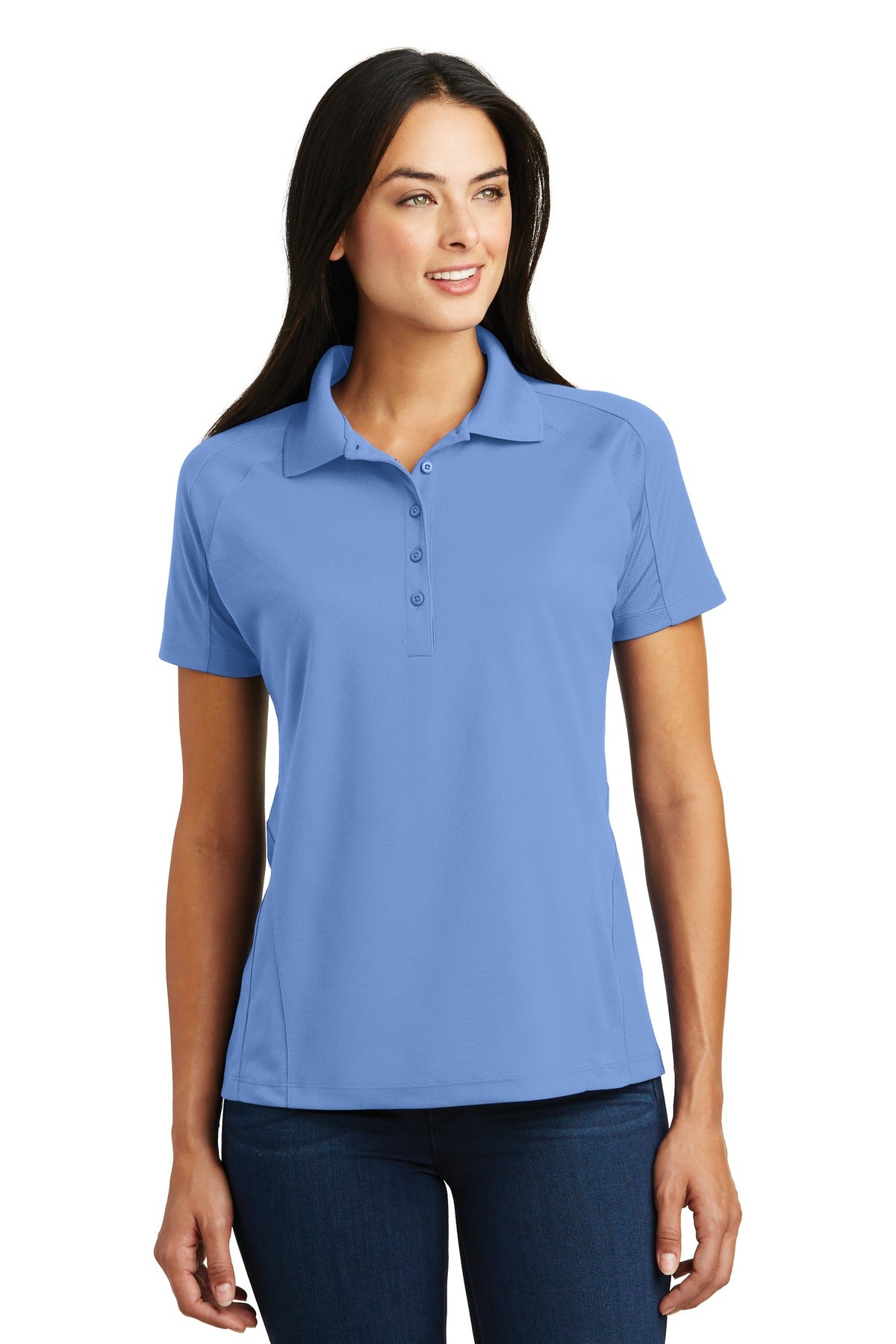 Sport-TekÂ® Women's Dri-MeshÂ® Pro Polo. L474