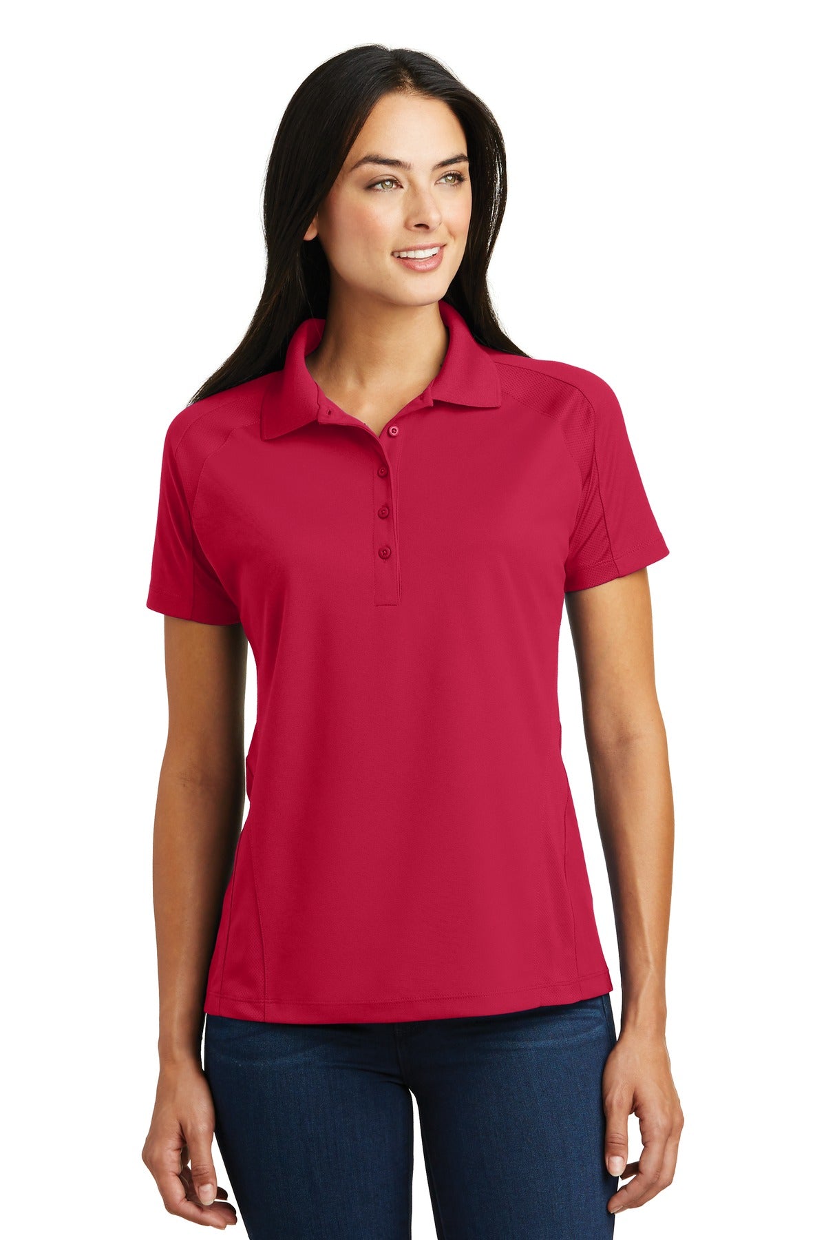 Sport-TekÂ® Women's Dri-MeshÂ® Pro Polo. L474