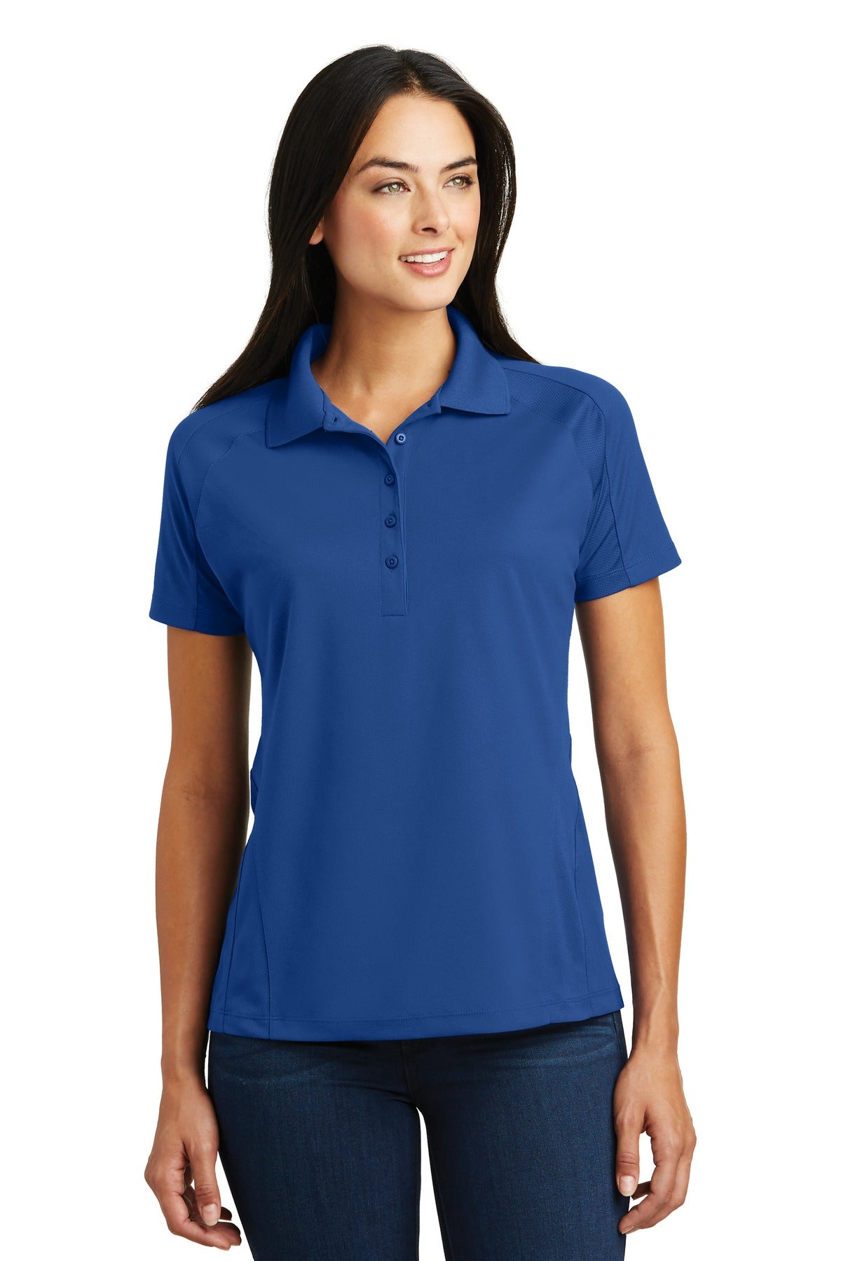 Sport-TekÂ® Women's Dri-MeshÂ® Pro Polo. L474