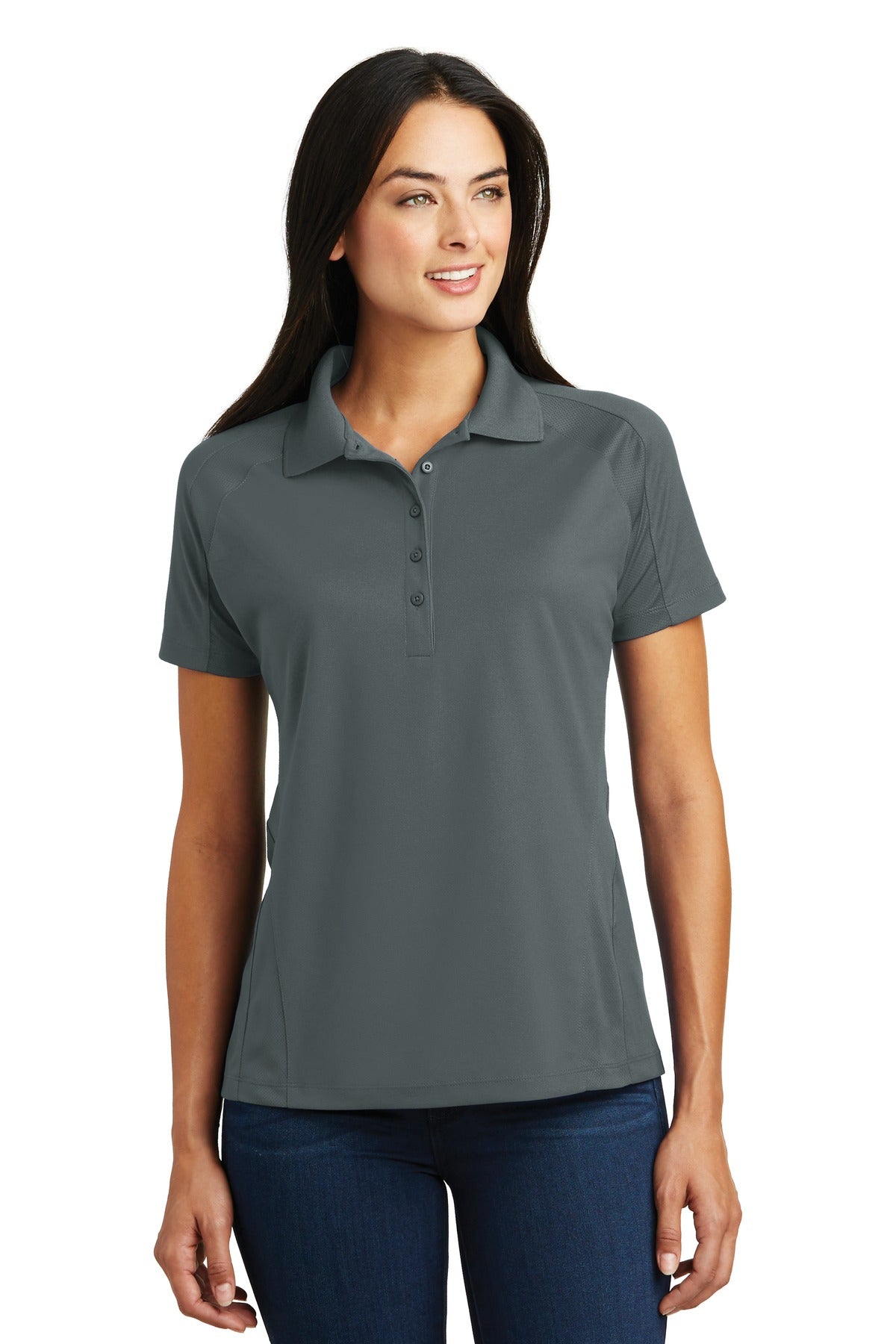 Sport-TekÂ® Women's Dri-MeshÂ® Pro Polo. L474