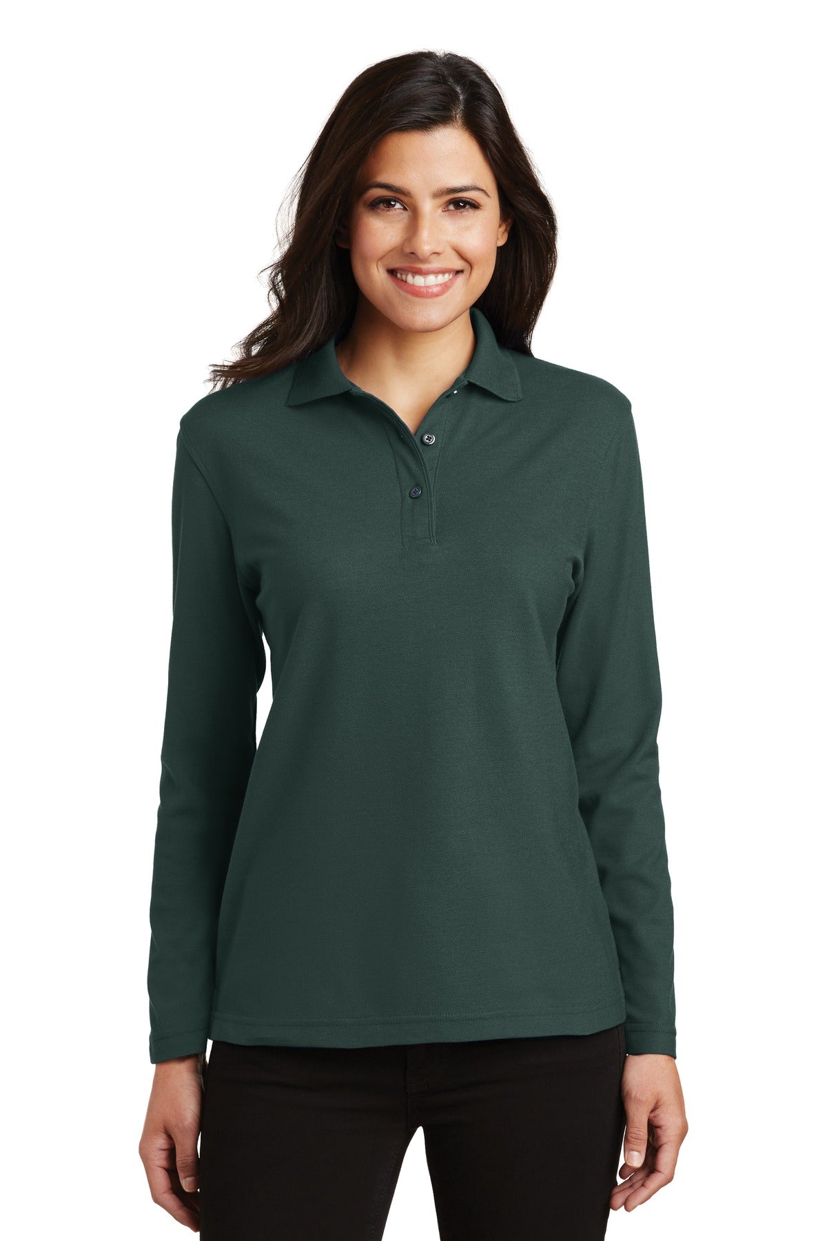 Port AuthorityÂ® Women's Silk Touchâ„¢ Long Sleeve Polo.  L500LS
