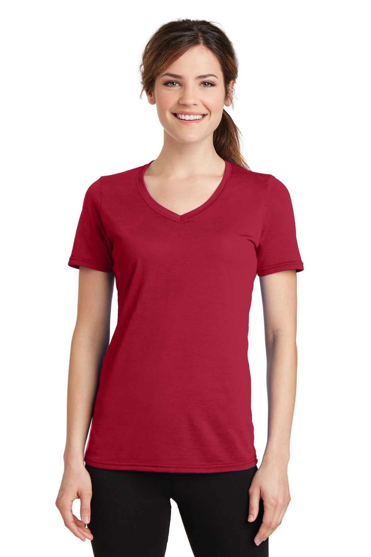 Port & Coâ„¢ Women's Performance Blend V-Neck Tee. LPC381V