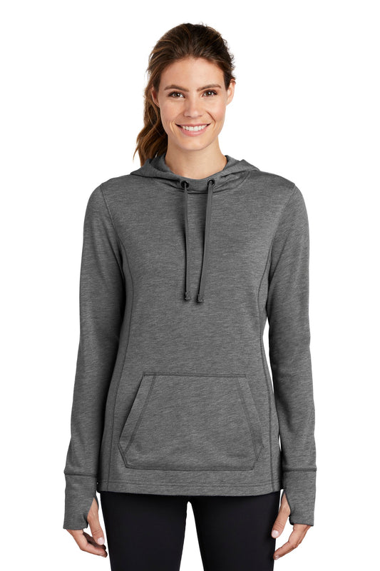 Sport-Tek Â® Women's PosiCharge Â® Tri-Blend Wicking Fleece Hooded Pullover. LST296