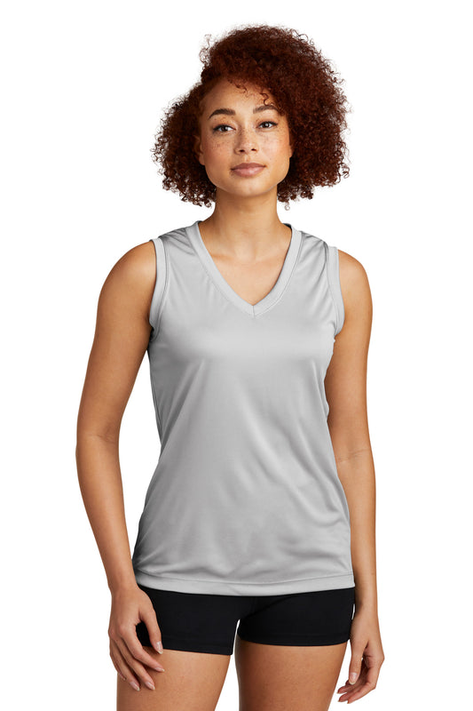 Sport-TekÂ® Women's Sleeveless PosiChargeÂ® Competitorâ„¢ V-Neck Tee. LST352