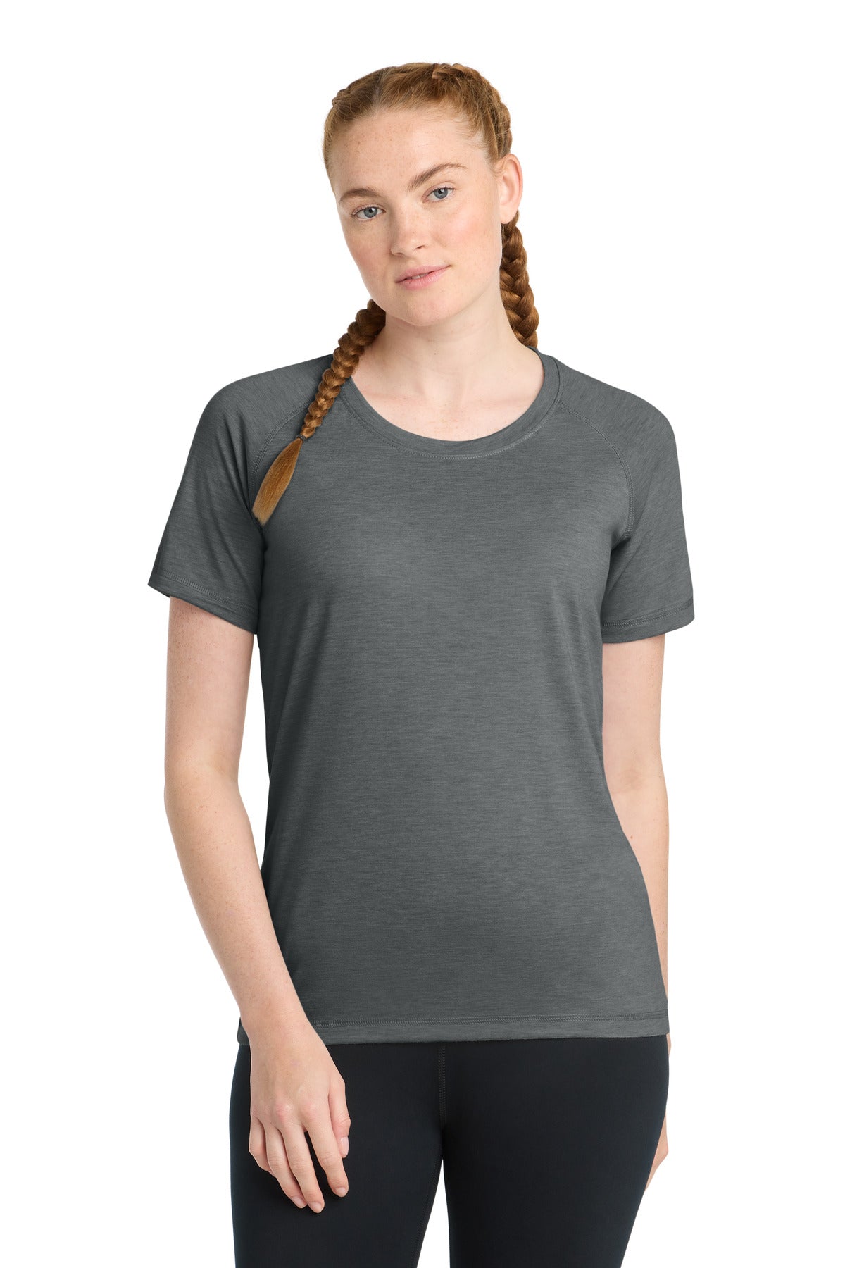Sport-Tek Â® Women's PosiCharge Â® Tri-Blend Wicking Scoop Neck Raglan Tee. LST400
