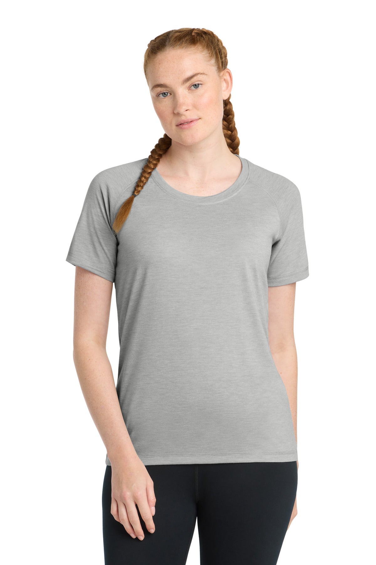 Sport-Tek Â® Women's PosiCharge Â® Tri-Blend Wicking Scoop Neck Raglan Tee. LST400