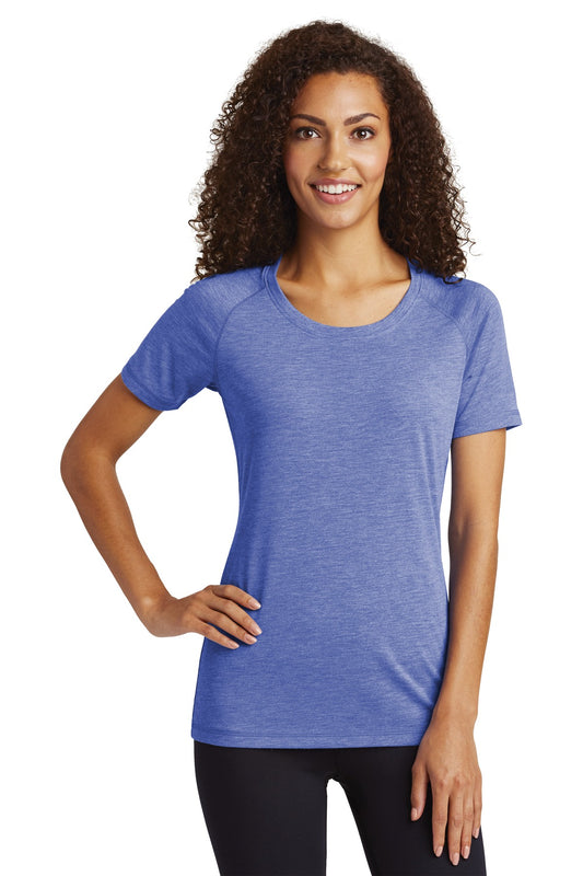Sport-Tek Â® Women's PosiCharge Â® Tri-Blend Wicking Scoop Neck Raglan Tee. LST400
