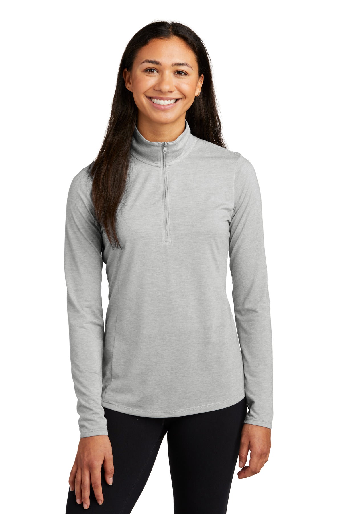 Sport-Tek Â® Women's PosiCharge Â® Tri-Blend Wicking 1/4-Zip Pullover. LST407