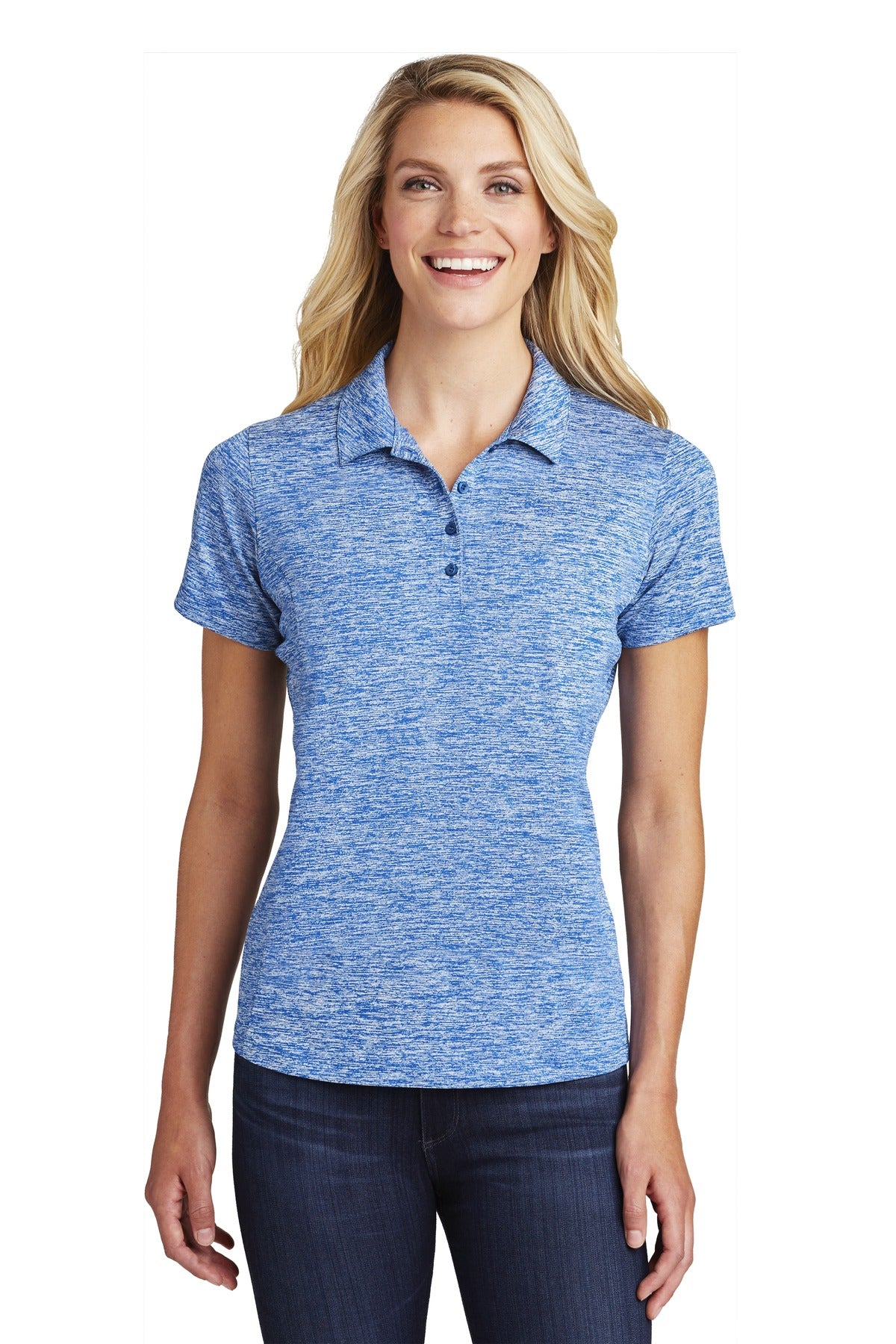Sport-Tek Â® Women's PosiCharge Â® Electric Heather Polo. LST590
