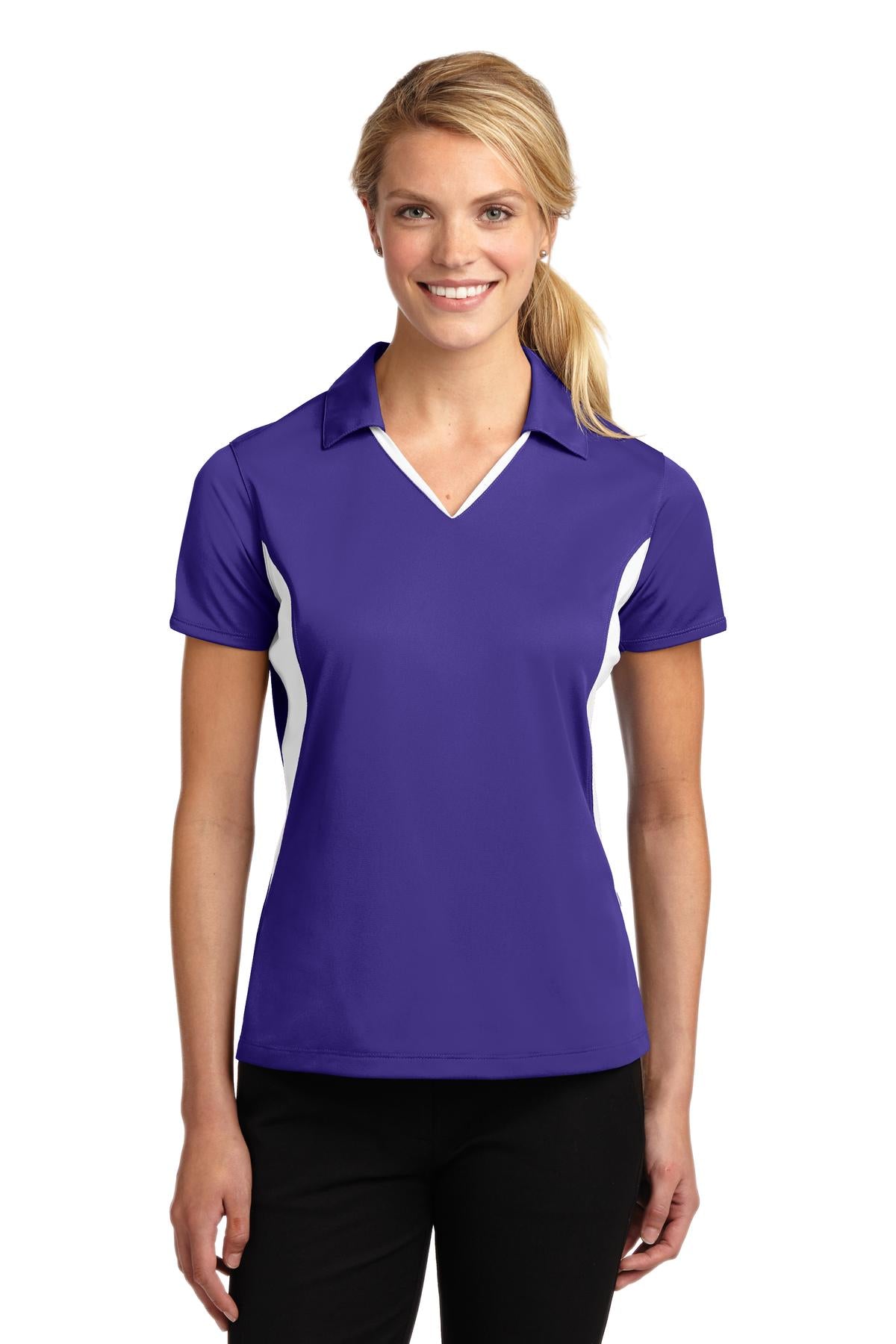 Sport-TekÂ® Women's Side Blocked Micropique Sport-WickÂ® Polo. LST655