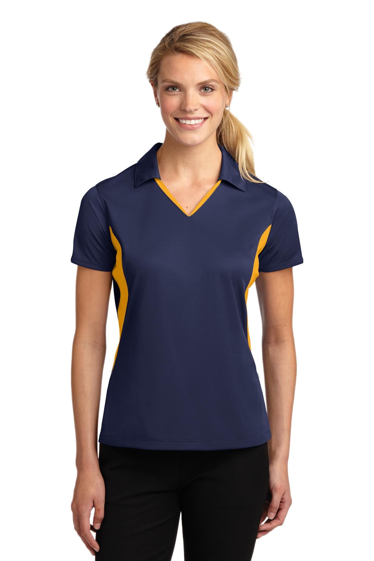 Sport-TekÂ® Women's Side Blocked Micropique Sport-WickÂ® Polo. LST655