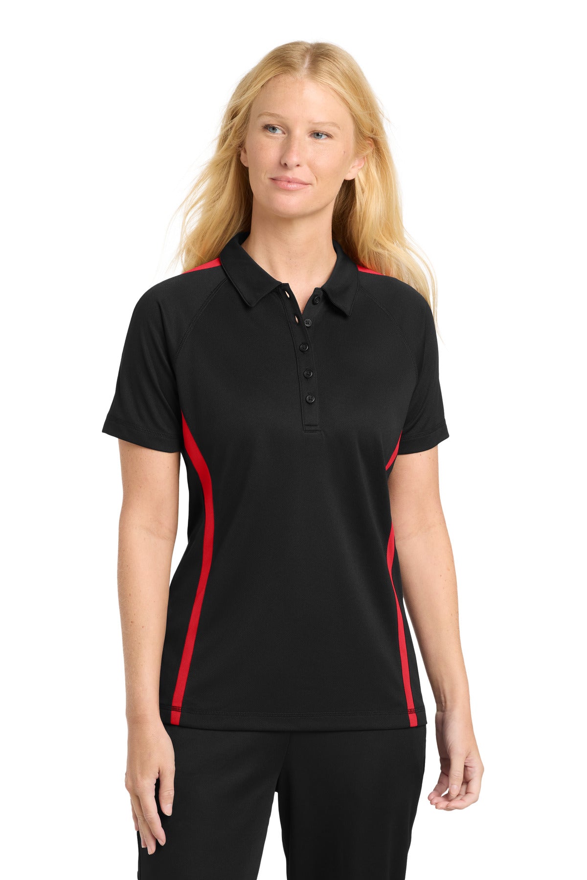 Sport-TekÂ® Women's PosiChargeÂ® Micro-Mesh Colorblock Polo. LST685