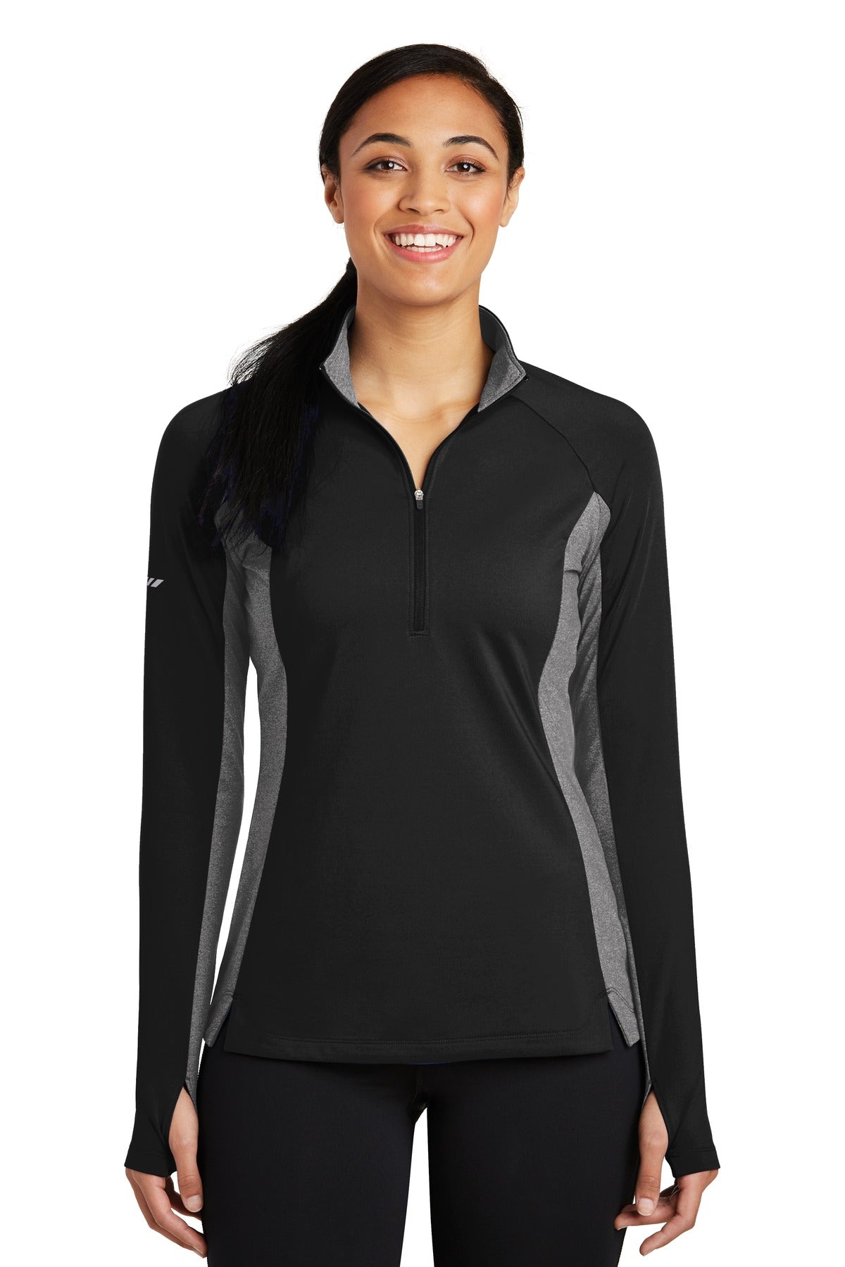 Sport-TekÂ® Women's Sport-WickÂ® Stretch Contrast 1/4-Zip Pullover. LST854