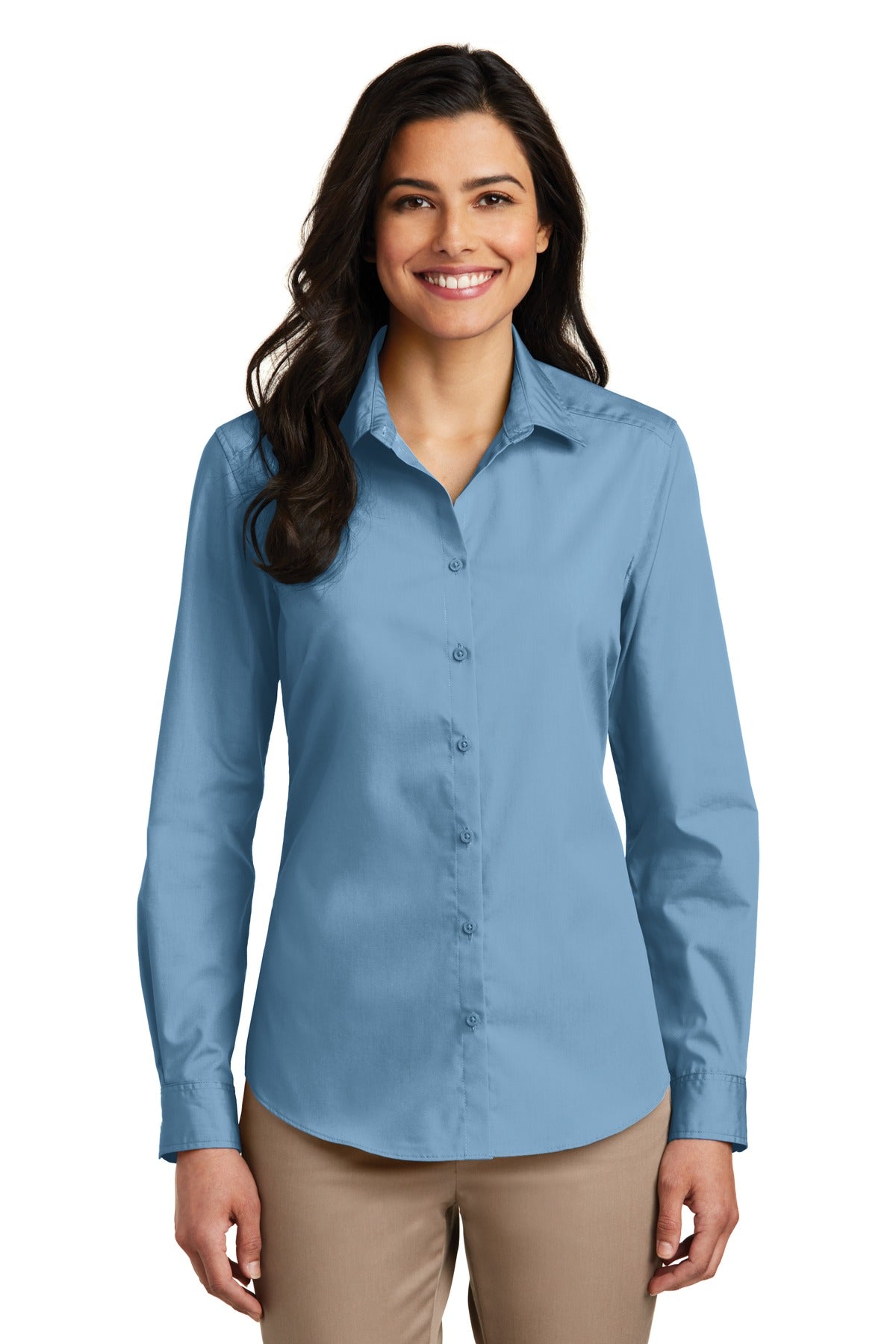 Port AuthorityÂ® Women's Long Sleeve Carefree Poplin Shirt. LW100