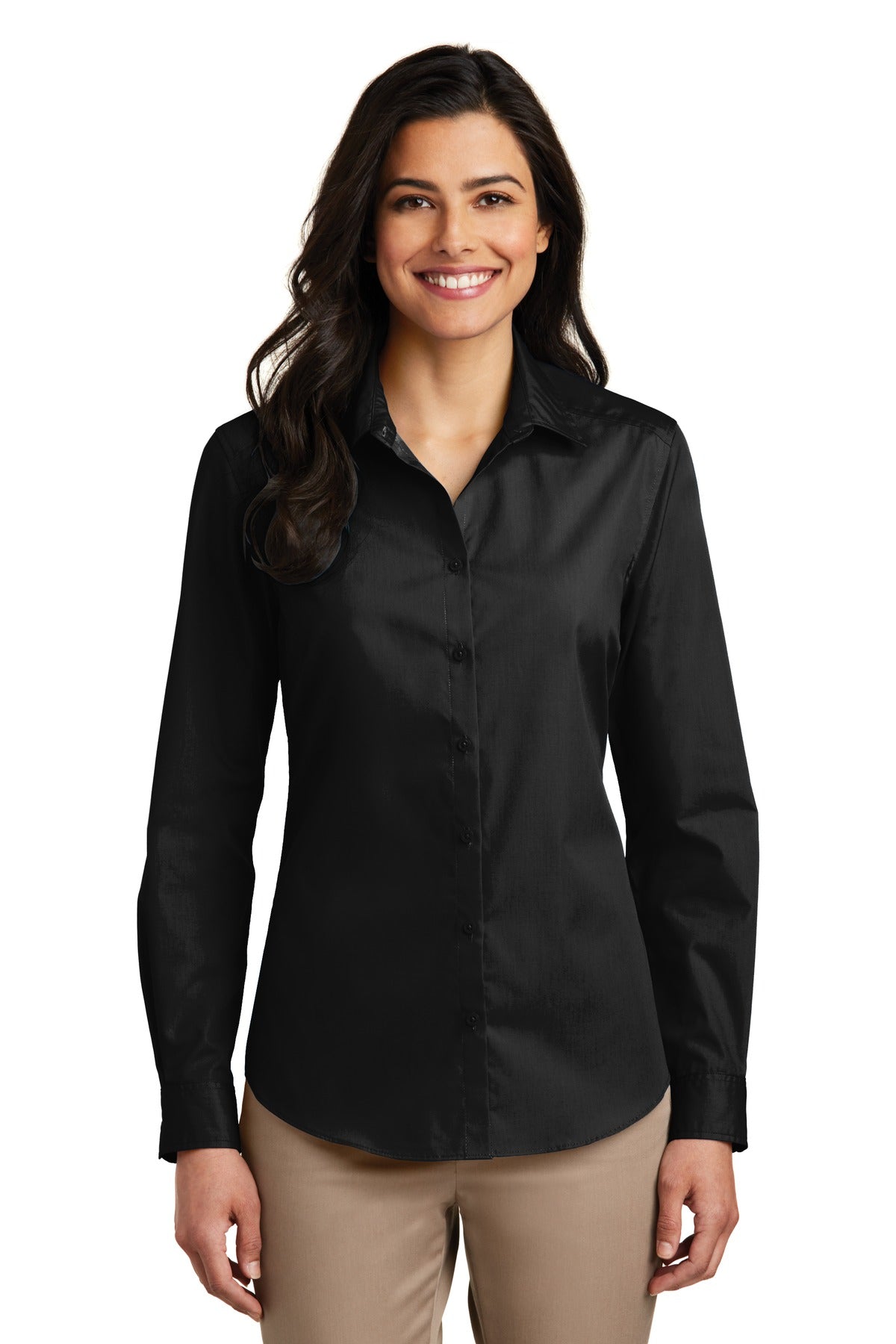 Port AuthorityÂ® Women's Long Sleeve Carefree Poplin Shirt. LW100