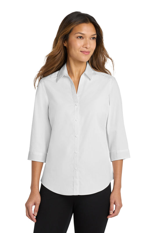 Port AuthorityÂ® Women's 3/4-Sleeve Carefree Poplin Shirt. LW102
