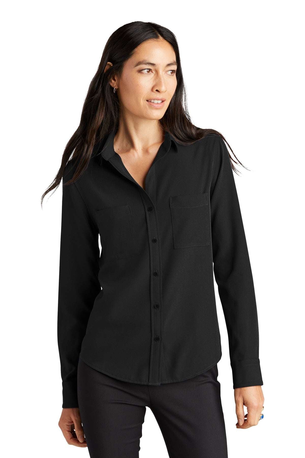 Mercer+MettleÂ® Women's Stretch Crepe Long Sleeve Camp MM2013