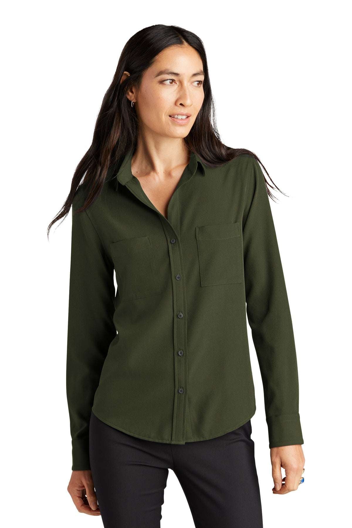 Mercer+MettleÂ® Women's Stretch Crepe Long Sleeve Camp MM2013