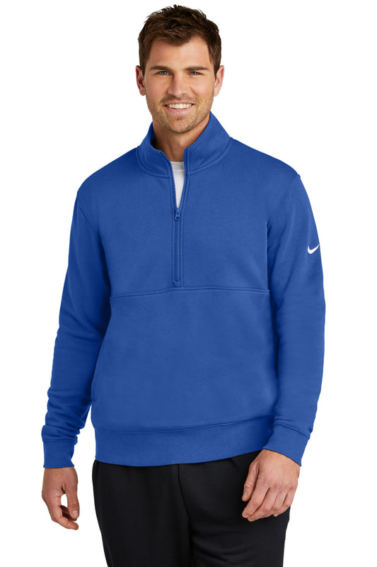 جاكيت Nike Club Fleece بأكمام بسحاب نصفي وشعار NKDX6718