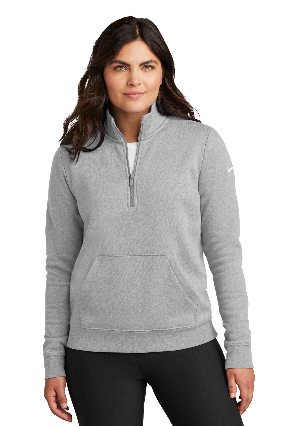 Sudadera Nike Club Fleece con manga corta y media cremallera NKDX6720 para mujer