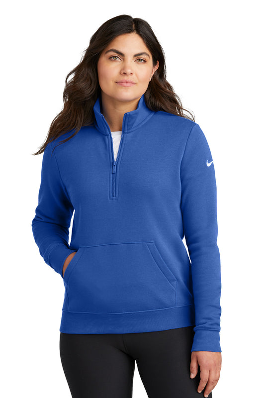 Sudadera Nike Club Fleece con manga corta y media cremallera NKDX6720 para mujer