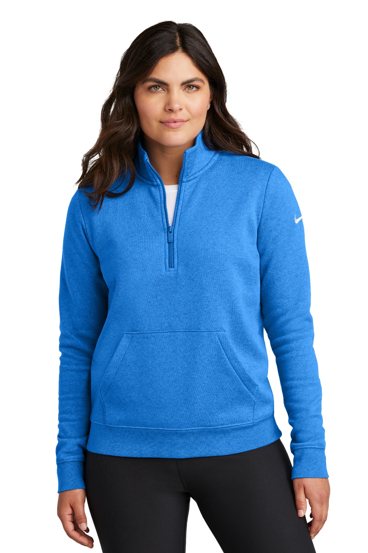 Sudadera Nike Club Fleece con manga corta y media cremallera NKDX6720 para mujer