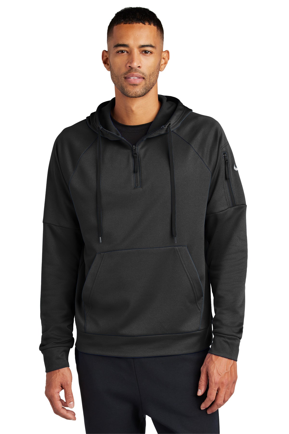 Sudadera con capucha Nike Therma-FIT de polar con bolsillo y cremallera de 1/4 NKFD9742