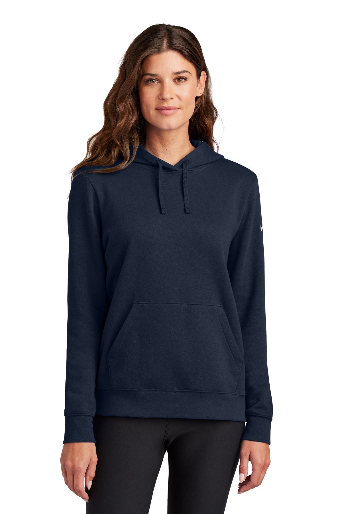 Sudadera con capucha Nike Club Fleece Sleeve Swoosh para mujer NKFD9889