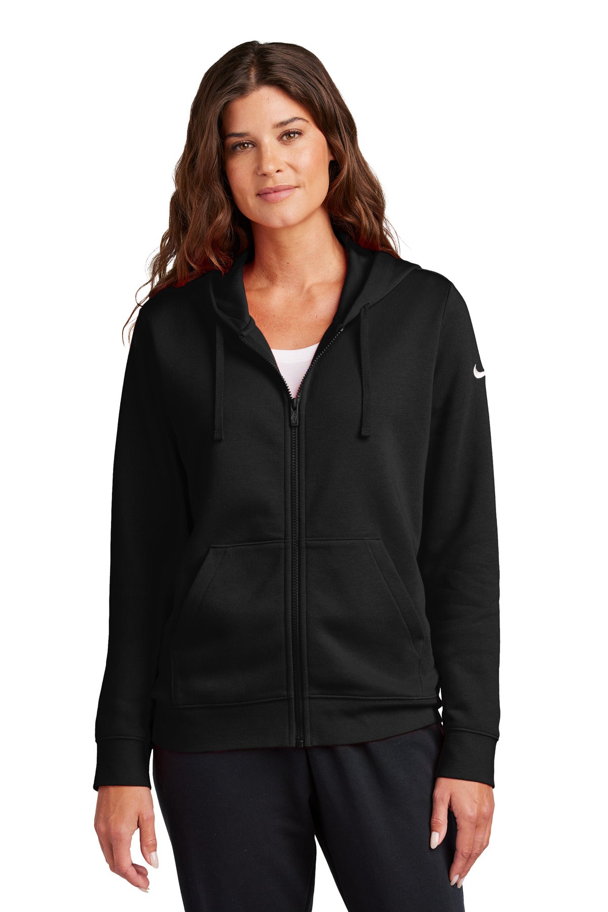 Sudadera con capucha y cremallera completa Nike Club Fleece Sleeve Swoosh para mujer NKFD9890