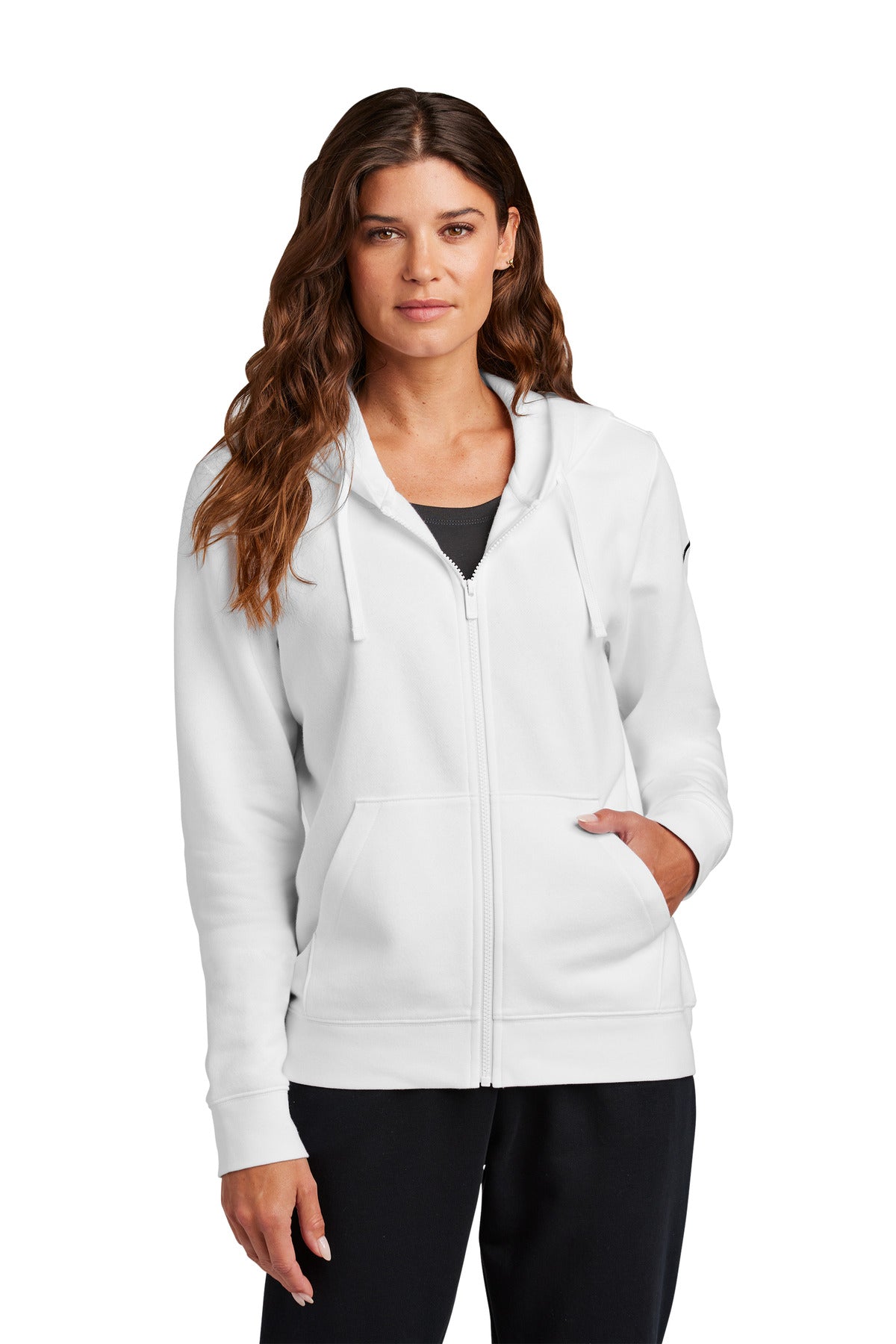 Sudadera con capucha y cremallera completa Nike Club Fleece Sleeve Swoosh para mujer NKFD9890