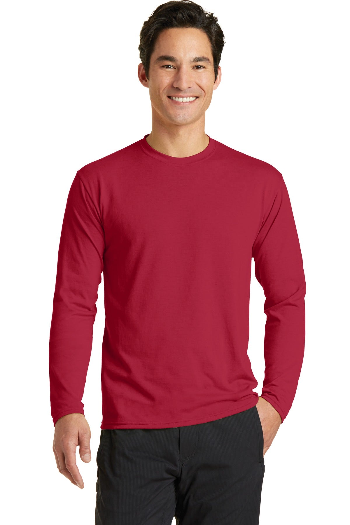 Port & Coâ„¢ Long Sleeve Performance Blend Tee. PC381LS