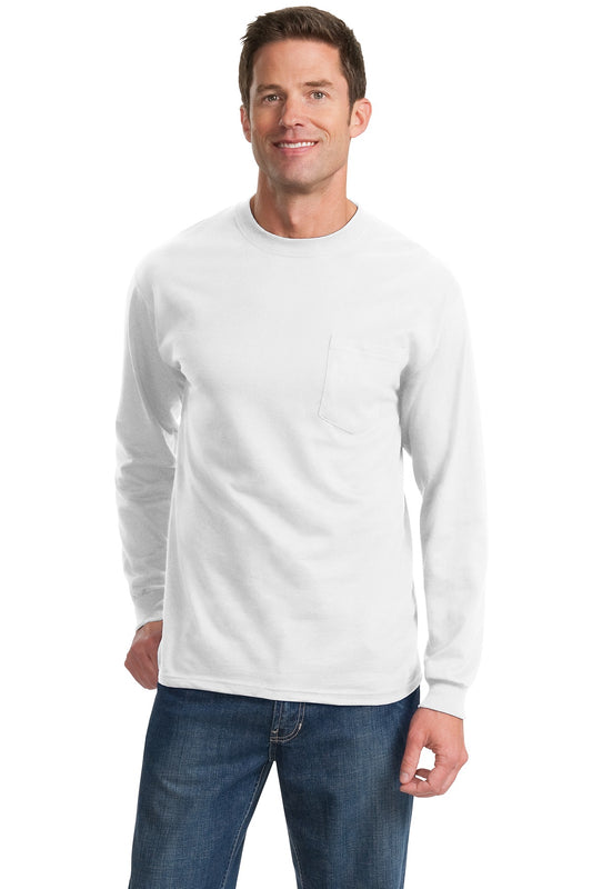 Port & Coâ„¢ Tall Long Sleeve Essential Pocket Tee. PC61LSPT