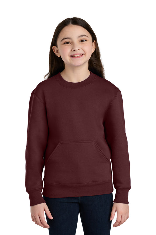 Port & Coâ„¢ Youth Core Fleece Crewneck Pocket Sweatshirt PC78YPKT